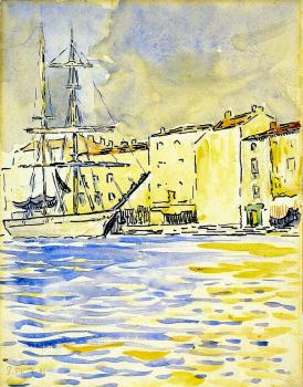 (image for) Handmade oil painting Copy paintings of famous artists Paul Signac's painting,The Brig - Click Image to Close